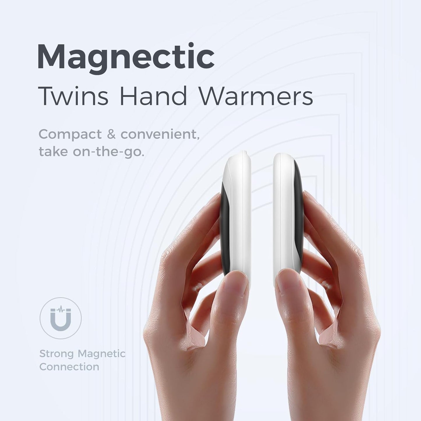 Magnetic Rechargeable Hand Warmers 2 Pack, Ultrathin Electric Handwarmers, Portable Pocket-Sized Heater