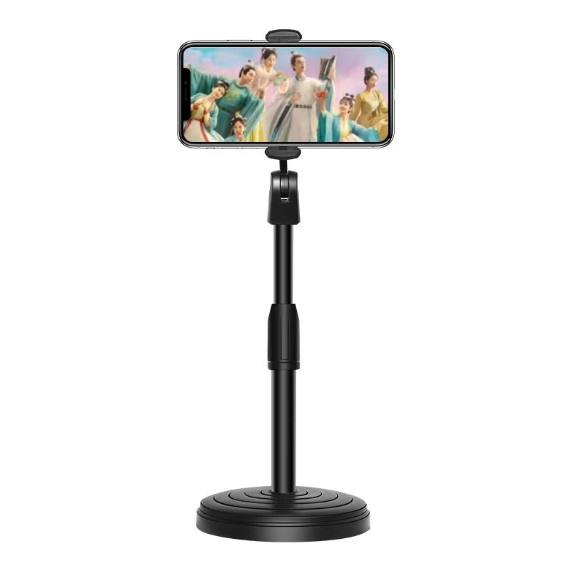 Desktop Stand and Cell Phone Holder, sturdy base with flexible Bracket. 