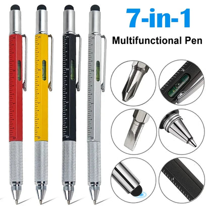 Multifunctional  Capacitive Pen with Screwdriver Ruler Level gauge Refillable Ballpoint Pencil Multi Tools