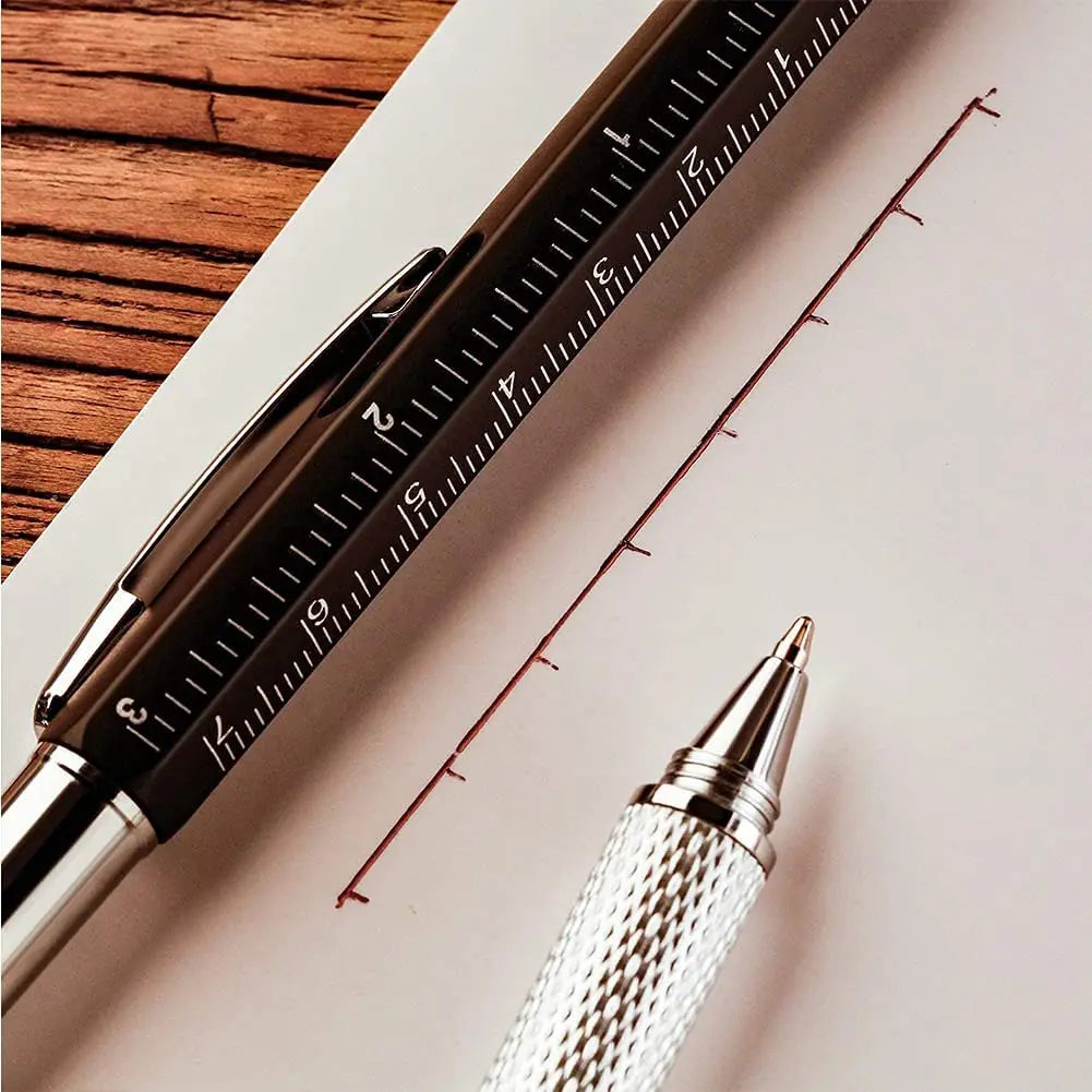 Multifunctional  Capacitive Pen with Screwdriver Ruler Level gauge Refillable Ballpoint Pencil Multi Tools